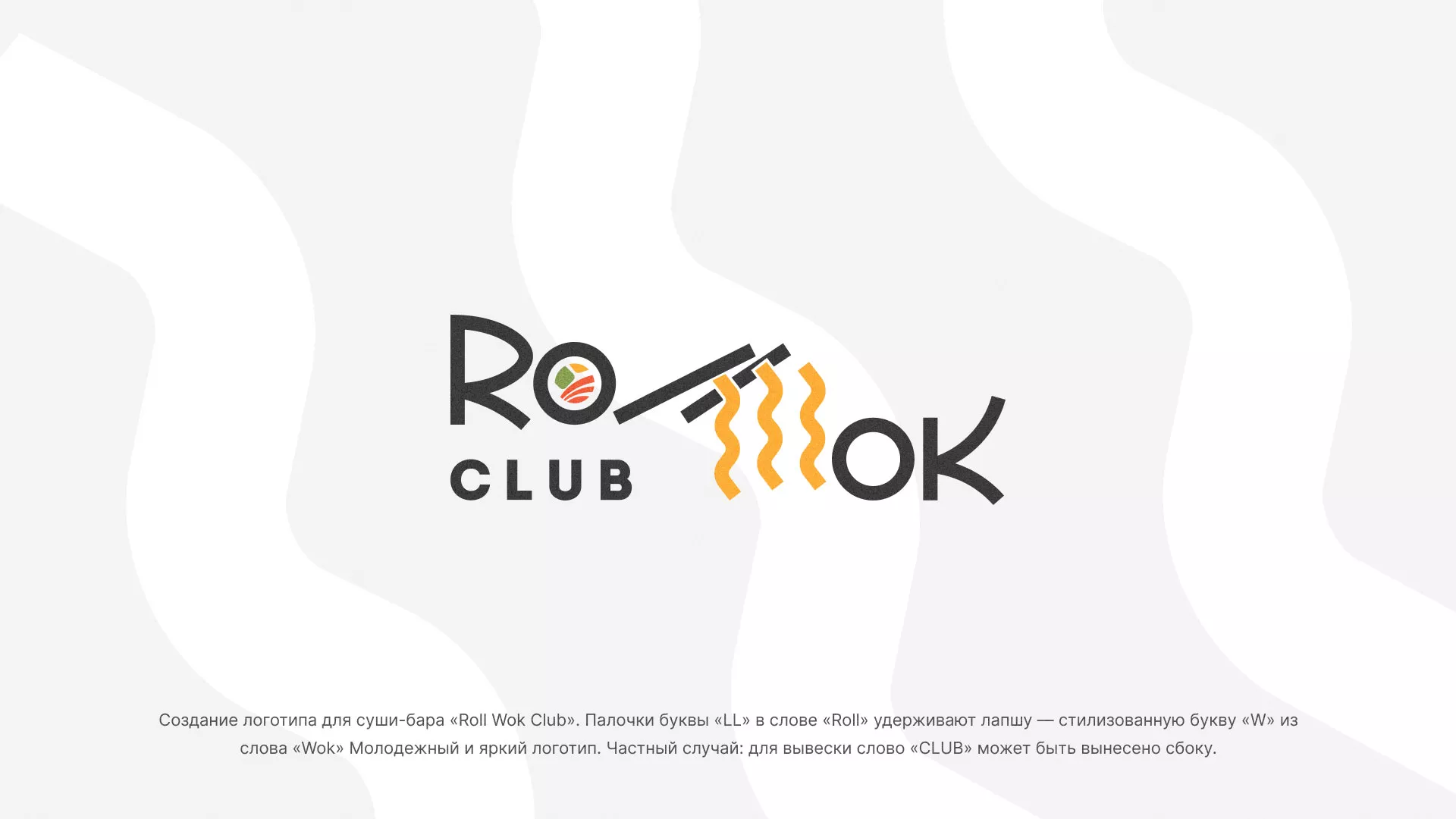 Создание логотипа суши-бара «Roll Wok Club» в Юрюзани